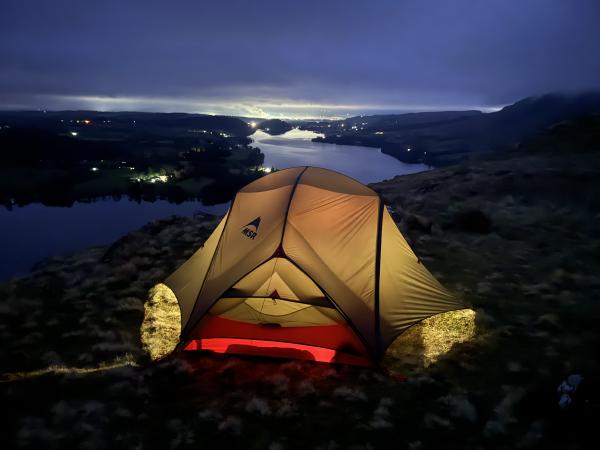 Looking down Ullswater, Lake District, before Sunrise whilst wild camping