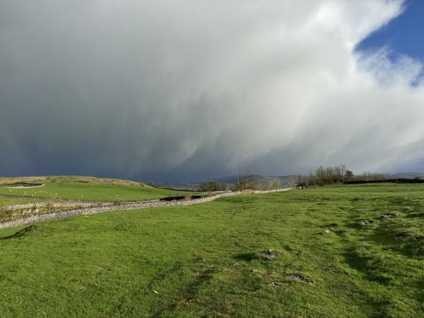 Rain coming over Cunswick Fell